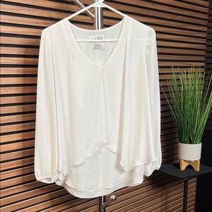 Flowy White Blouse - Joseph Ribkoff - Size 8